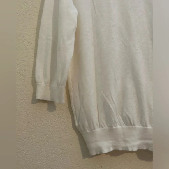 PENDLETON Cotton Women’s Cardigan Sweater Button V-Neck Lightweight White Sz M - Picture 4 of 8